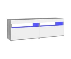 TV staliukas TV spintelės su LED, 2vnt., pilkos ąžuolo, 60x35x40cm