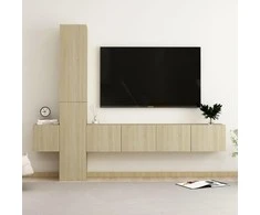 TV staliukas Televizoriaus spintelių komplektas, 5 dalių, ąžuolo, mediena