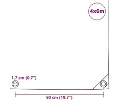 Tentas, 650g/m², 4x6m, mėlynas