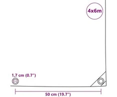 Tentas, juodos spalvos, 4x6m, 650g/m²