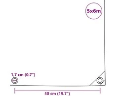 Tentas, mėlynas, 650g/m², 5x6m