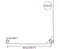 Tentas, žalias, 650 g/m², 2,5x3,5 m