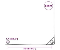 Tentas, žalios spalvos, 5x6m, 650g/m²