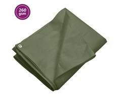 Tentas, žalios spalvos, 8x10m, 260g/m², HDPE