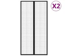 Tinkleliai nuo vabzdžių durims, 2vnt., juodi, 220x100cm