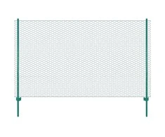 Tinklinė tvora iš vielos su stulpais, žalios sp., 25x2 m