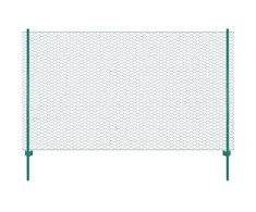 Tinklinė tvora iš vielos su stulpais, žalios sp., 25x2 m