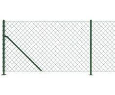 Tinklinė tvora su flanšais, žalios spalvos, 1,1x25m
