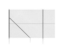 Tinklinė tvora su smaigais, antracito spalvos, 2,2x25m