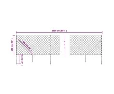 Tinklinė tvora su smaigais, antracito spalvos, 1x25m