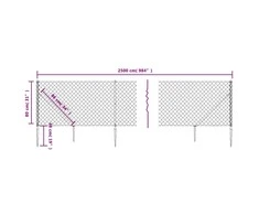 Tinklinė tvora su smaigais, antracito spalvos, 0,8x25m