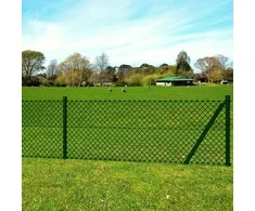 Tinklinė tvora su stulpais, žalia, 0,8x25m, plienas