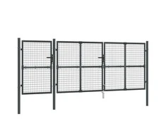 Tinkliniai sodo vartai, antracito spalvos, 400x175 cm, plienas