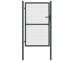 Tinkliniai sodo vartai, pilki, 100x225cm, galvanizuotas plienas