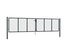 Tinkliniai sodo vartai, pilki, 400x125cm, galvanizuotas plienas