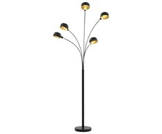 Pakabinamas šviestuvas Toršeras, juodos ir auksinės spalvos, 200cm, 5xE14 lemputės