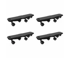 Transportavimo platformos su 4 ratukais, 4vnt., juodos, PP