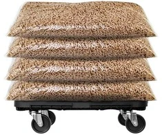 Transportavimo vežimėlis, 2 vnt., juodos spalvos, PP, 300kg