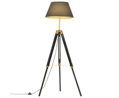 Pakabinamas šviestuvas Trikojis šviestuvas, juodas ir aukso, 141cm, tikmedžio masyvas