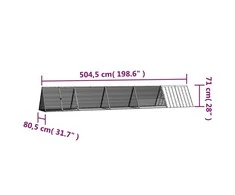 Triušių narvas, antracito, 504,5x80,5x71cm, plienas
