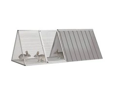 Triušių narvas, pilkas, 201,5x80,5x71cm, galvanizuotas plienas
