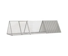 Triušių narvas, pilkas, 302,5x80,5x71cm, galvanizuotas plienas
