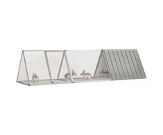 Triušių narvas, pilkas, 302,5x80,5x71cm, galvanizuotas plienas