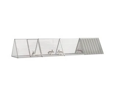 Triušių narvas, pilkas, 403,5x80,5x71cm, galvanizuotas plienas