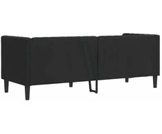 Trivietė chesterfield sofa, juodos spalvos, dirbtinė oda