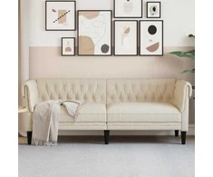 Trivietė chesterfield sofa, linas