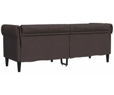 Trivietė chesterfield sofa, tamsiai rudos spalvos, audinys
