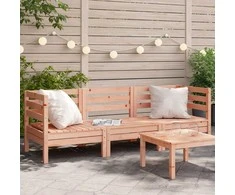 Trivietė sodo sofa, douglas eglės medienos masyvas