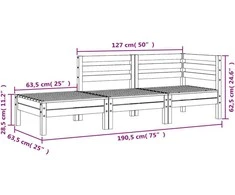 Trivietė sodo sofa, douglas eglės medienos masyvas