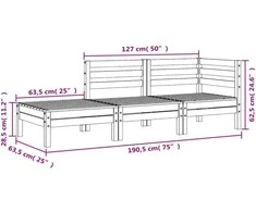 Trivietė sodo sofa, impregnuota pušies mediena