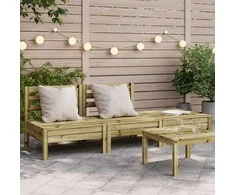 Trivietė sodo sofa, impregnuota pušies mediena