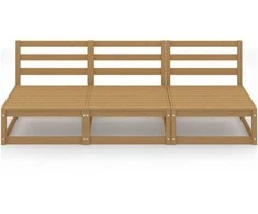 Trivietė sodo sofa, medaus rudos spalvos, pušies masyvas
