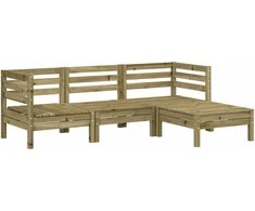 Trivietė sodo sofa su pakoja, impregnuota pušies mediena