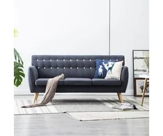 Trivietė sofa, audinio apmušalas, 172x70x82cm, tamsiai pilka