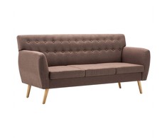 Trivietė sofa, audinio apmušalas, 172x70x82cm, ruda