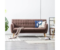 Trivietė sofa, audinio apmušalas, 172x70x82cm, ruda