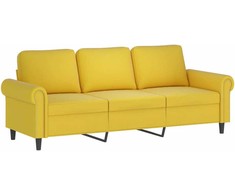 Trivietė sofa, geltonos spalvos, 180cm, aksomas
