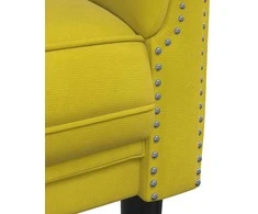 Trivietė sofa, geltonos spalvos, aksomas