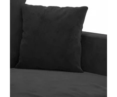 Trivietė sofa, juodos spalvos, 180cm, aksomas