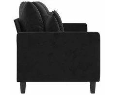 Trivietė sofa, juodos spalvos, 180cm, aksomas