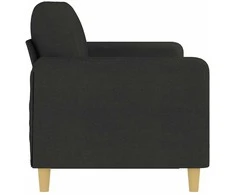 Trivietė sofa, juodos spalvos, 180cm, audinys