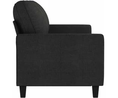 Trivietė sofa, juodos spalvos, 180cm, audinys