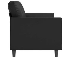 Trivietė sofa, juodos spalvos, 180cm, dirbtinė oda