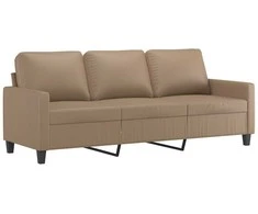 Trivietė sofa, kapučino spalvos, 180cm, dirbtinė oda