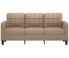 Trivietė sofa, kapučino spalvos, 180cm, dirbtinė oda