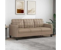 Trivietė sofa, kapučino spalvos, 180cm, dirbtinė oda
